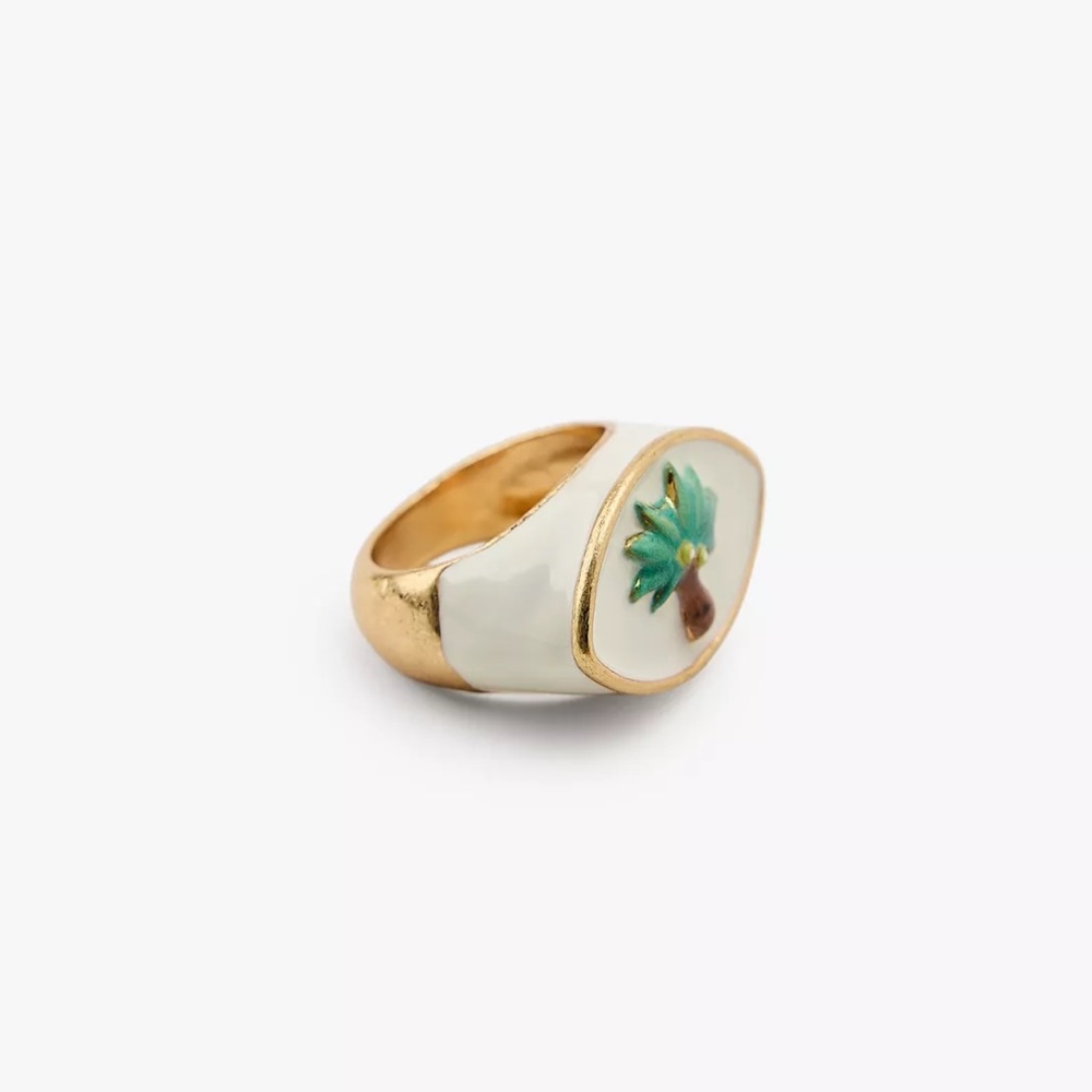 ZARA 3-PACK PALM TREE FLOWER RINGS bloggers favorite - Picture 3 of 5